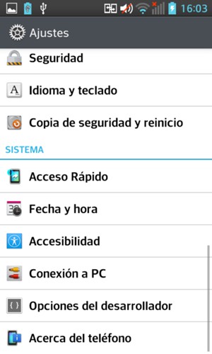 Desplácese y seleccione Acerca del teléfono