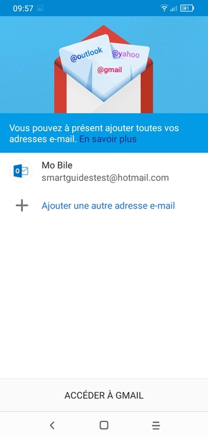 Sélectionnez ACCÉDER  À GMAIL