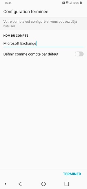 Donnez un nom à votre compte et sélectionnez TERMINER