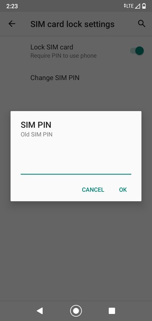 Enter your Old SIM PIN and select OK