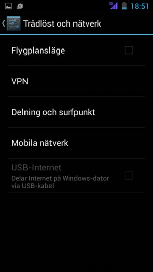 Välj Mobila nätverk