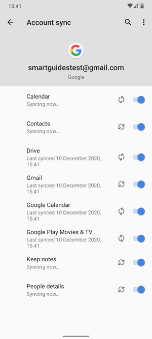 Your information will be synchronised