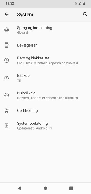 Vælg Systemopdatering