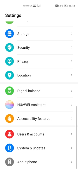Scroll to and select System & updates