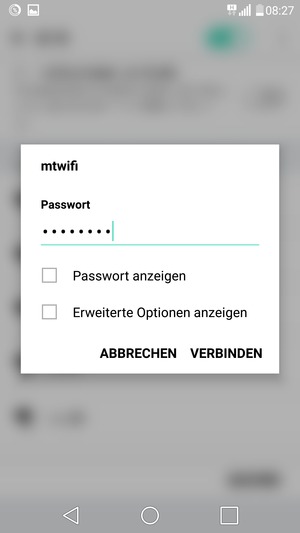 Geben Sie das WLAN-Passwort ein und wählen Sie VERBINDEN