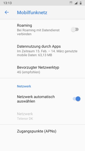 Scrollen Sie und wählen Sie Zugangspunkte (APNs)