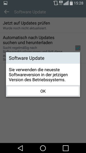 Falls Ihr Handy aktualisiert ist, wählen Sie OK