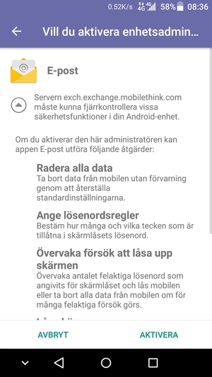 Välj AKTIVERA