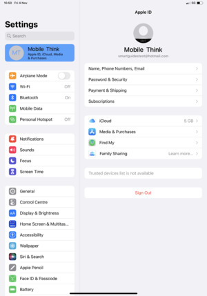 Select Apple ID, iCloud, Media & Purchases and select iCloud