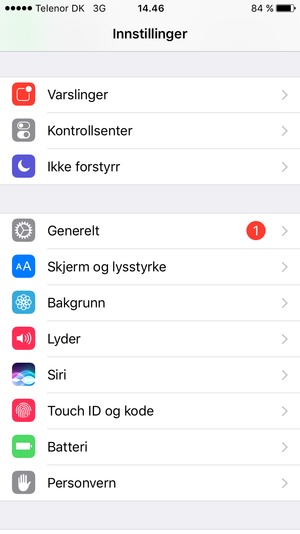 Velg Touch ID og kode