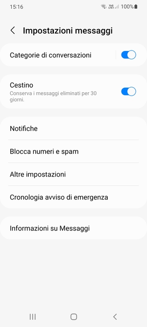 Seleziona Altre impostazioni