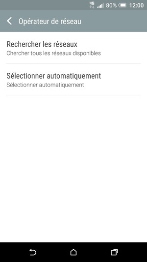 Sélectionnez Recherche les réseaux