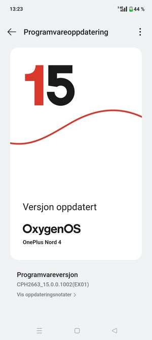 Hvis telefonen din er oppdatert, vil du se følgende skjermbilde