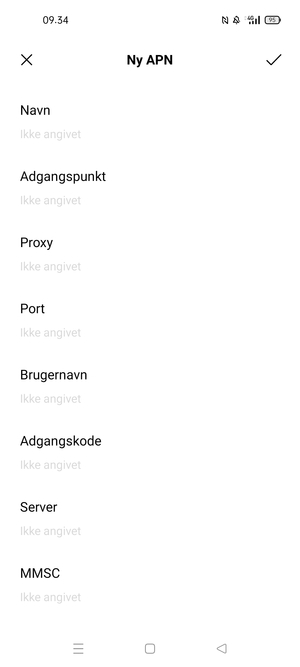 Indtast internet-oplysninger