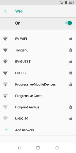 Select the wireless network you want to connect to