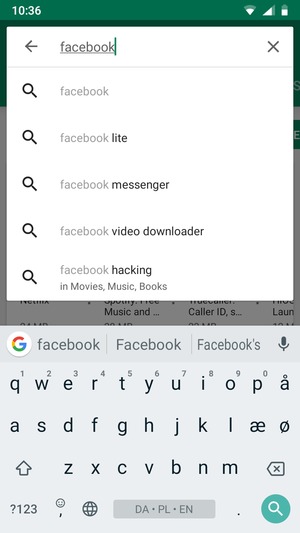 Enter the app name and select Search