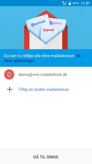 Vælg GÅ TIL GMAIL