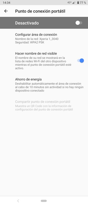 Seleccione Configurar área de conexión