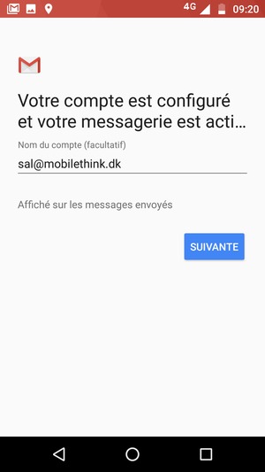Donnez un nom à votre compte et sélectionnez SUIVANTE