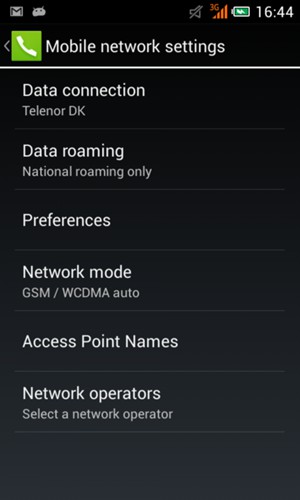 To change network if network problems occur, select Network operators