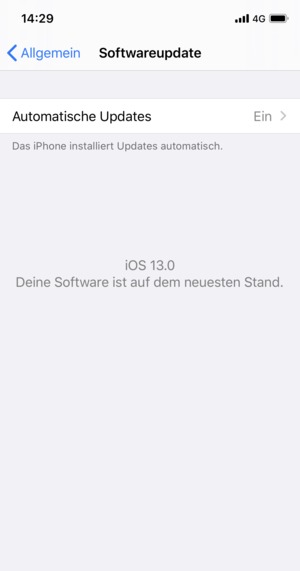 Falls Ihr iPhone aktualisiert ist, wird Ihnen der folgende Bildschirm angezeigt.