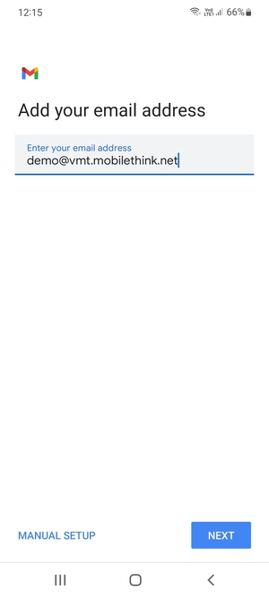 Enter your email address and  select NEXT