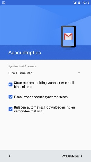 Selecteer VOLGENDE