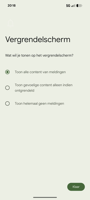 Selecteer uw voorkeursoptie en selecteer Klaar