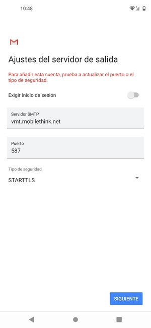 Seleccione Tipo de seguridad