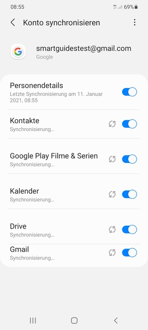 Ihre Daten werden synchronisiert
