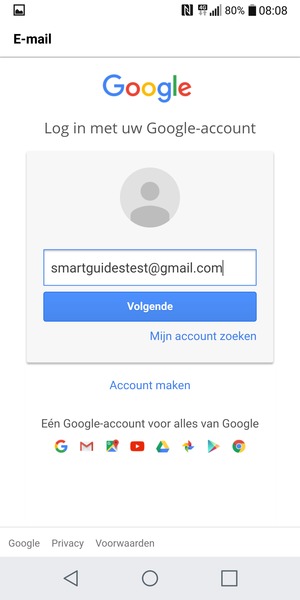 Selecteer Volgende