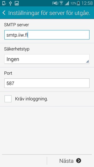 Avmarkera Kräv inloggning.-rutan och välj Nästa