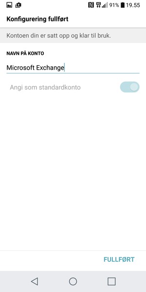Gi kontoen din et navn og velg FULLFØRT