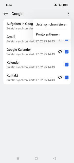 Wählen Sie Jetzt synchronisieren