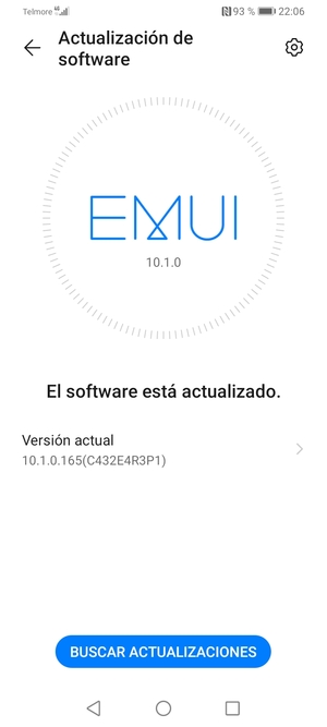 Si su teléfono está actualizado, verá la siguiente pantalla