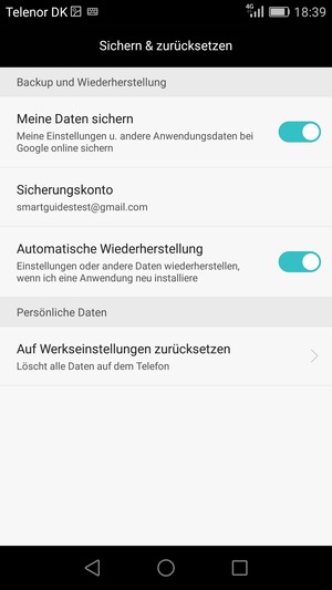 Wählen Sie Sicherungskonto