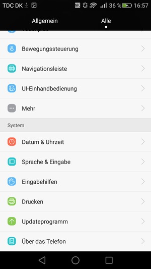 Scrollen Sie und wählen Sie Updateprogramm