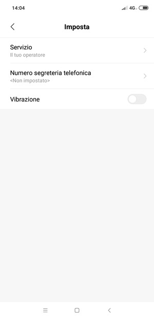 Seleziona Numero segreteria telefonica
