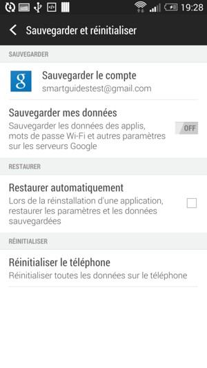 Activez Sauvegarder mes données