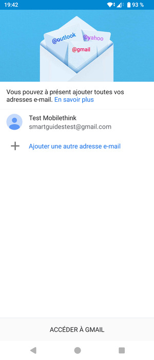 Sélectionnez ACCÉDER  À GMAIL