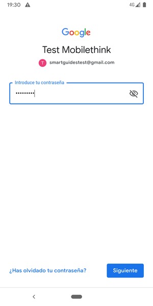 Introduzca su contraseña y seleccione Siguiente