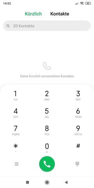 Drücken und halten Sie die Nummer 1