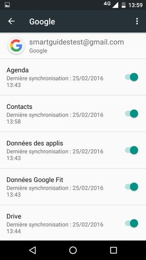 Sélectionnez le bouton du Menu