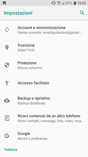 Scorri e seleziona Backup e ripristino