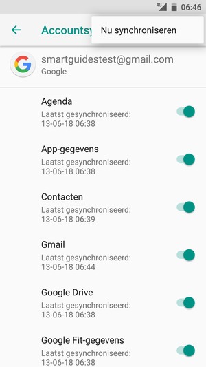 Selecteer Nu synchroniseren