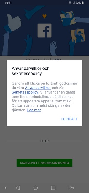 Välj FORTSÄTT