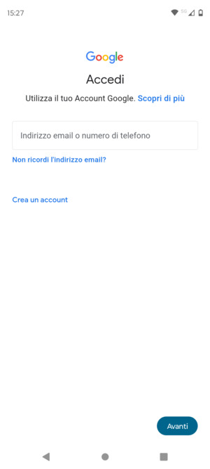Inserisci il tuo indirizzo Gmail e seleziona Avanti