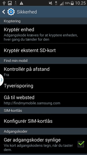 Vælg Konfigurér SIM-kortlås