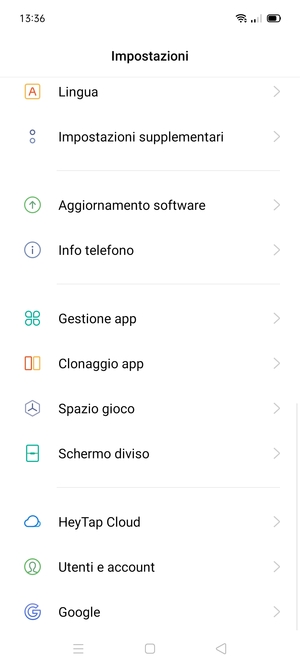 Scorri e seleziona Aggiornamento software