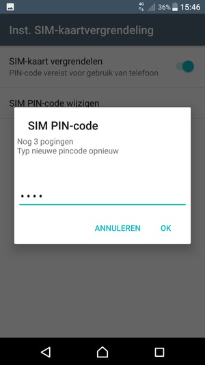 Bevestig uw nieuwe SIM PIN-code en selecteer OK